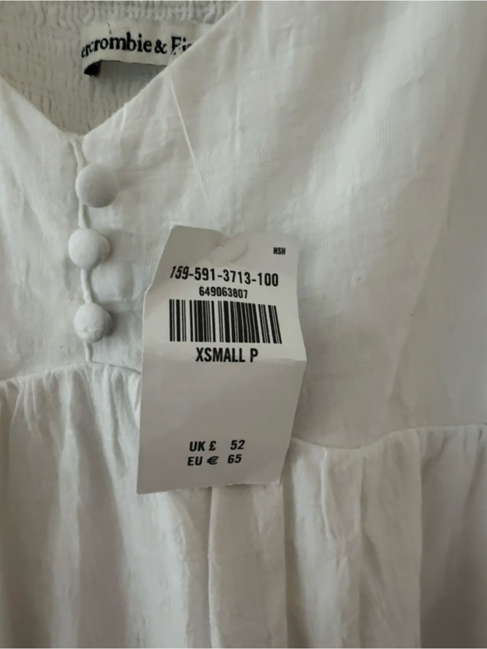NWT A&F Babydoll Linen Mini Dress - Picture 3 of 3